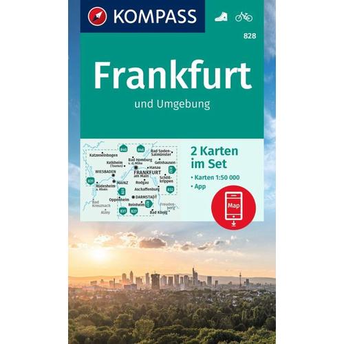 KOMPASS Wanderkarten-Set 828 Frankfurt u.Umgebung (2 Karten) 1:50.000