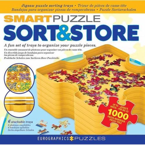Eurographics 8955-0105 - Smart Puzzle Sort & Store Puzzle Sortierschalen, 6er Set stapelbar - Eurographics