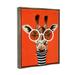 Trinx Bold Giraffe Turtleneck & Glasses Framed Floater Canvas Wall Art By Coco De Paris Canvas in Brown/Orange | 21 H x 17 W x 1.7 D in | Wayfair