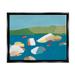 Orren Ellis Modern Ocean Rocks Painting Framed Floater Canvas Wall Art By Jan Weiss Canvas in Blue | 25 H x 31 W x 1.7 D in | Wayfair