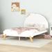 Isabelle & Max™ Annyeong Wooden Cute Platform Bed w/ Curved Headboard in White | 45.8 H x 55.9 W x 78.1 D in | Wayfair