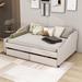 Wildon Home® Arnav Full/Double Daybed Upholstered/Linen in Brown | 30 H x 57 W x 78 D in | Wayfair E32880DF83414D618E1E149884BADC84
