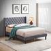 House of Hampton® Bed Button Tufted w/ Curve Design, Strong Wood Slat Support, Platform Bed Upholstered/Velvet | 47.2 H x 62.5 W x 83.8 D in | Wayfair