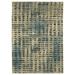 Blue/White 92.52 x 62.99 x 0.39 in Area Rug - 17 Stories Rayan Abstrat Etchings Beige/Blue Hi-low Pile Fringed Edge Area Rug | Wayfair