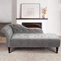 House of Hampton® Upholstered Chaise Lounge Wood in Gray | 28.3 H x 60.6 W x 27.5 D in | Wayfair D85F681AFB7245FB9478E808604A26D5