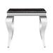 Rosdorf Park Visconti 23.6" tall End Table Wood/Stainless Steel in Gray/Black | 23.6 H x 23.6 W x 21.7 D in | Wayfair