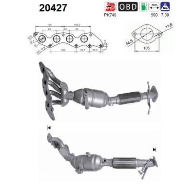 AS Katalysator für FORD VOLVO 1694244 1323234 1257251 20427