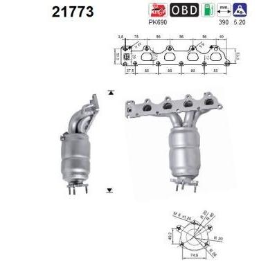 AS Katalysator für OPEL 55559624 55567136 849332 21773