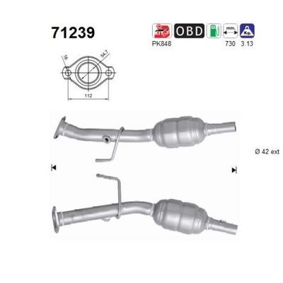 AS Katalysator für MITSUBISHI SMART 1570B033 4544900201 4544900001 71239