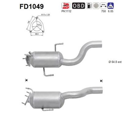 AS Ruß-/Partikelfilter, Abgasanlage für PORSCHE 955113023GX 95511302360 FD1049 Image