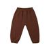 Toddler Baby Boy Girl Basic Plain Cotton Linen Pants Summer Fall Comfy Joggers