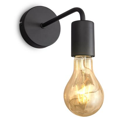 B.K.LICHT Wandleuchte, schwarz, B:10cm H:15cm L:10cm, Lampen, Wandlampe, 1 flammig, Vintage, Industrial-Design, Retro, Stahl, rund Image