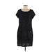 JBS Casual Dress - Shift Scoop Neck Short sleeves: Black Print Dresses - Women's Size 8