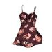Isaac Mizrahi Casual Dress - Mini: Burgundy Print Dresses - Women's Size 1
