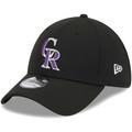 Men's New Era Black Colorado Rockies Logo 39THIRTY Flex Hat