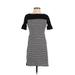 Lauren by Ralph Lauren Casual Dress - Mini Crew Neck Short sleeves: Black Color Block Dresses - Women's Size X-Small Petite