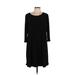 Nik and Nash Casual Dress - Shift: Black Solid Dresses - Women's Size Large