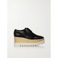 Stella McCartney - Elyse Faux Glossed-leather Platform Brogues - Black