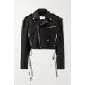 Magda Butrym - Cropped Leather Biker Jacket - Black