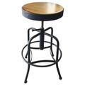 Holland Bar Stool Industrial Adjustable Stool Upholstered/Metal in Blue/Black/Brown | 18 W x 18 D in | Wayfair 910BWNat