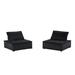 Lounge Chair - LILOLA 40" W Tufted Velvet Lounge Chair Velvet in Black | 29 H x 40 W x 40 D in | Wayfair 81402-2