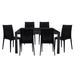 Hokku Designs Latisha Rectangular 6 - Person 55" Long Outdoor Dining Set Plastic in Black | 55 W x 31 D in | Wayfair