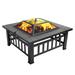 Fire Pits for Outside 32 Wood Burning Fire Pit Tables with Screen Lid Poker Backyard Patio Garden Outdoor Fire Pit/Ice Pit/BBQ Fire Pit Black