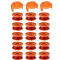 Bomutovy WA0010 Replacement Trimmer Spool for Worx 0.065 inch Diameter Trimmer String Weed Eater Refils and WA6531 Spool Cap Covers Compatible with Worx Weed Eater(15 Trimmer Lines+3 Spool Caps)