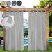 DONGPAI Outdoor Patio Curtains Waterproof 52 x 96 Blackout Tab Top Privacy Thermal Insulated Curtains for Pergola Porch 1 Panel Light Gray