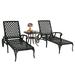SalonMore 1 Pcs Outdoor Lounge Recling Chair with Adjustable Backrest Heavy Duty Cast Aluminum Chaise Sunbed