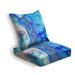 Outdoor Deep Seat Cushion Set Alcohol Abstract Sea water Blots Alcohol Ink Stains Delicate Marble Back Seat Lounge Chair Conversation Cushion for Patio Furniture Replacement Seating Cushion