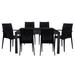 LeisureMod Mace 7-Piece Outdoor Dining Set with 4 Chairs 2 Arm Chairs - 28"