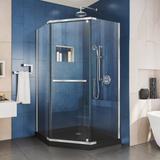 DreamLine Prism 36 in. x 36 in. x 74 3/4 in. H Pivot Shower Enclosure and Shower Base Kit - 36" x 36" - 36" x 36"
