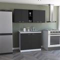 Luther 2 Piece Kitchen Set, Olimpo 150 Wall Cabinet + Salento Utility Sink With Cabinet, Black / White - Depot E Shop CKIT224