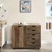 Office File Cabinets Wooden File Cabinets for Home Office Lateral File Cabinet Wood File Cabinet Mobile Storage Cabinet Filing Storage Drawer by Naomi Home-Color: Brown Oak Size: 5 Drawer With Shelf