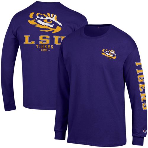 Lila LSU Tigers Team Stack Langarm-T-Shirt von Champion für Herren