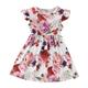 Rovga Casual Dresses For Girls Ruffle Trim Dress Print Leopard Flower Leaf Pattern Round Neck A Line Flare Casual Party Dress Party Birthday Girl Dress