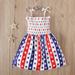 Shldybc Toddler Girls American Flag Dress USA Stars Striped Kids Patriotic Summer Clothes 4th of July Outfit for Girl PartySummer Savings Clearance