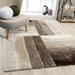 Luxe Weavers Shag Plush Geometric Brown 5x7 Area Rug Indoor Carpet