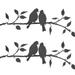 BESTONZON 2pcs Birds on Branch Metal Wall Art Decor Bird Silhouette Sculpture Metal Bird Statue Stake