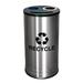 Ex-Cell Kaiser 14 gal 3 Stream Recycling Receptacle NYC Compliant with 3 Color Graphics Stainless Steel