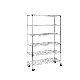 Wire Shelving Unit Rolling Layer Rack with 6 Tier for Storing Microwave Oven Rice Cooker Juicer Multi-purpose Metal Shelf with Adjustable Height for Restaurant Garage Pantry Kitchen Garage Chrome