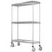 14 Deep x 60 Wide x 69 High 3 Tier Chrome Wire Shelf Truck with 800 lb Capacity