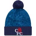 Men's New Era Blue Chelsea Retro Allover Print Cuffed Knit Hat with Pom