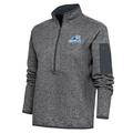 Women's Antigua Heather Charcoal West Michigan Whitecaps Fortune Half-Zip Pullover Jacket