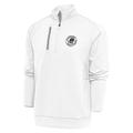 Men's Antigua White Down East Wood Ducks Generation Quarter-Zip Pullover Top