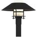 Henry 15.8"H Black Accented Black Outdoor Post Light w/ Opal Shade