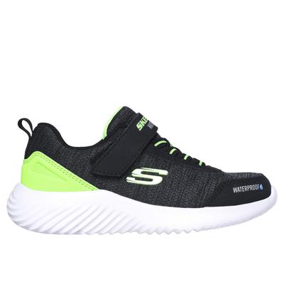 Skechers Boy's Bounder - Dripper Drop Sneaker | Size 1.5 | Black/Lime | Synthetic/Textile