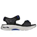 Skechers Men's Max Cushioning Arch Fit Prime - Archee Sandals | Size 9.0 | Black/Blue | Textile/Synthetic | Hyper Burst