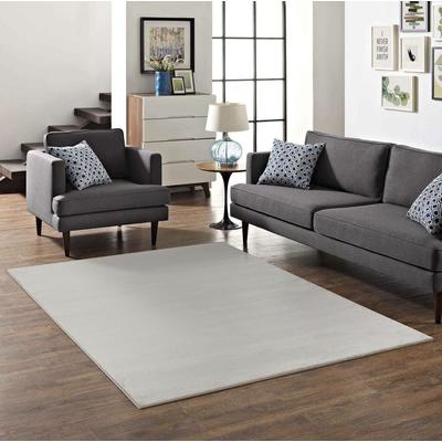 Teppich MY HOME "Kurzflor-Webteppich GRANADA 4800, uni Soft Touch", beige (naturweiß), B:150cm H:20mm L:150cm, Polypropylen, Teppiche, leichter Glanz, auch in rund, Wohnzimmer, Schlafzimmer, Kinderzimmer Image